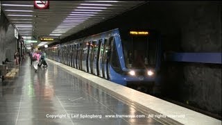 SL Tunnelbana  Metro at Bergshamra station Stockholm Sweden [upl. by Lartnom642]