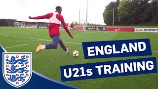 U21s Practise Dribbling 1v1s and Shooting Ahead of Scotland Match  Inside Training [upl. by Laemsi]