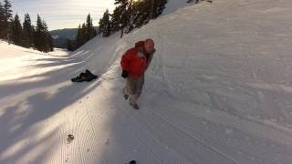 negligent snowboarder hits skier from behind [upl. by Lemraj783]