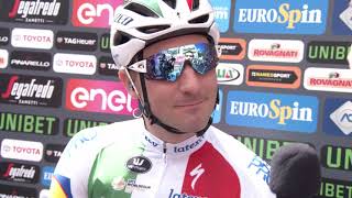 Elia Viviani  intervista alla partenza  tappa 6  Giro dItalia 2019 [upl. by Pincince]