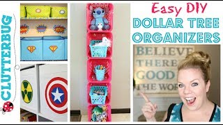 Easy DIY Dollar Tree Organizer  How to make a Storage Shelf [upl. by Sonafets]