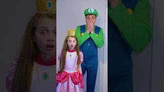 Luigi challenges Super Mario and Princess Peach funny familygamestories supermario [upl. by Lrigybab]