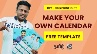 Design your own calendar  FREE Template  Surprise Gift  Varaikalai calendar gift design [upl. by Aylatan]