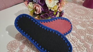 3536 No Babet Keçe Taban Tığlama 🌟 Detaylı Anlatım 🎊 Babet Patik Yapımı 🎉 babetpatik knitting [upl. by Earej]