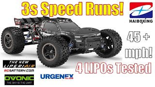 Haiboxing 2997A 3s Speed Runs  45 mph  72 kph Big 3s LIPO Test  This HBX Truck Is Quick [upl. by Albrecht133]