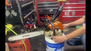 Piped and ported Stihl 036 pro with cdh88 expansion chamber first start ￼stihl chainsaw [upl. by Atilrep]