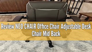 Review NEO CHAIR Office Chair Adjustable Desk Chair Mid Back Executive Comfortable PU Leather Ergono [upl. by Lenee]