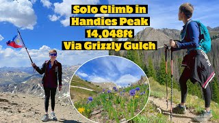 Solo Climb in Handies Peak via Grizzly Gulch SoloClimb adventures Handiespeak 14ers Bestpeaks [upl. by Anitnegra]