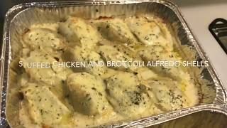 Chicken and broccoli Alfredo stuffed shells with homemade Alfredo sauce [upl. by Viva]