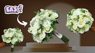 Creating Stunning Round Bridal Bouquet  DIY Round Bouquets for Weddings [upl. by Inahc]