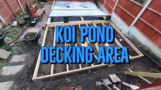 DIY POND SIDE DECKING [upl. by Aiker206]