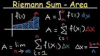 Riemann Sums  Midpoint Left amp Right Endpoints Area Definite Integral Sigma Notation Calculus [upl. by Ades]