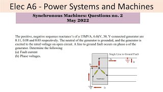 PEO solved examples ELEC A6 Synchronous Machines no 2 [upl. by Langsdon]