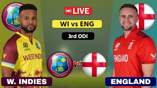 West Indies vs England Live  3rd ODI  WI vs ENG Live  Scores amp Commentary cricketlive [upl. by Aihsyn]