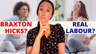 BRAXTON HICKS VS CONTRACTIONS What do Braxton Hickslabour contractions feel like [upl. by Ailadgim]