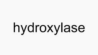 How to pronounce hydroxylase [upl. by Samtsirhc]