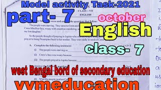 Model activity Task class 7 part 7 English full solved November 2021 vvmeducationwbbse [upl. by Mcwherter]