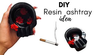 DIY resin ashtray with flowers ♥️ resin crafts [upl. by Akinahs]