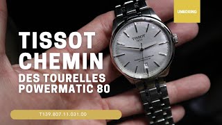 UNBOXING 39 MM TISSOT CHEMIN DES TOURELLES POWERMATIC 80 T1398071103100 [upl. by Hebrew]