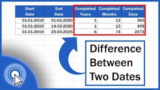 How to Calculate Difference Between Two Dates in Excel [upl. by Schroeder508]