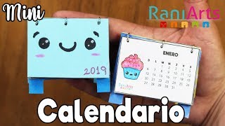 MINI CALENDARIO 2019 Fácil  DIY  MINI CALENDAR [upl. by Nnylatsyrc]