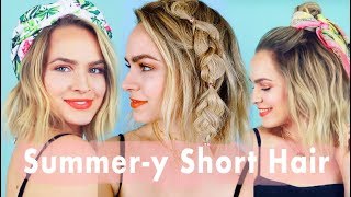 Summer Inspo for Short Hair 🌴Hairstyle Tutorial [upl. by Septima]