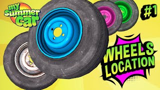 My Summer Car 💚 Free Wheels Location 1 EP Building Satsuma Ultimate Guide [upl. by Coplin]