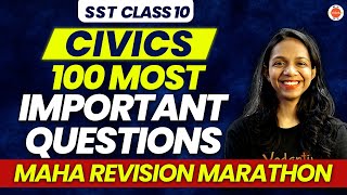 100 Most Important Questions from Civics  Maha Revision Marathon  CBSE Class 10 Vedantu910 [upl. by Giana17]