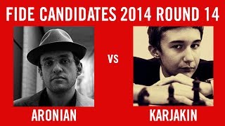 FIDE Candidates 2014 Round 14  Aronian vs Karjakin [upl. by Pliske]