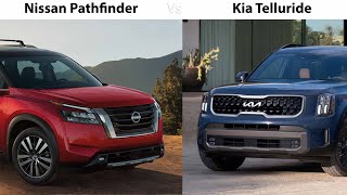 2023 Kia Telluride vs 2023 Nissan Pathfinder Ultimate SUV Showdown [upl. by Kiley]