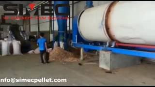 SIMEC rotary dryer working video bedding wood chip dryer sawdust drying machine [upl. by Nnoj]