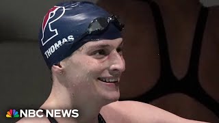 Swimmer Lia Thomas challenging new rules that ban trans women from top competitions [upl. by Renner196]