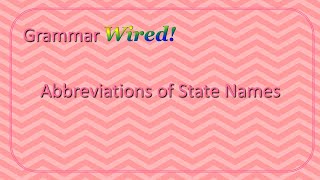 Abbreviations of State Names [upl. by Yeldarb]