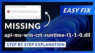 apimswincrtruntimel110dll Error Windows 11  2 Ways To FIX  2021 [upl. by Barbara]