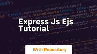 express js ejs tutorial [upl. by Odnarb]