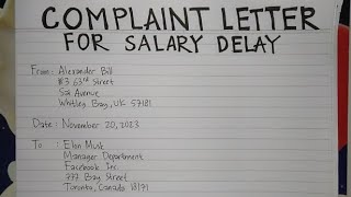 How To Write A Complaint Letter for Salary Delay Step by Step Guide  Writing Practices [upl. by Bowyer]