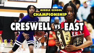 GIRLS METRO MIDDLE SCHOOL BASKETBALL GAME  CRESWELL V EAST  HIGHLIGHTS [upl. by Rehtaeh]