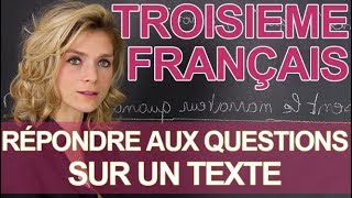 Brevet  répondre à des questions sur un texte  Français  3e  Les Bons Profs [upl. by Airalav598]