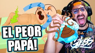 SOY EL PEOR PAPÁ 💩🤣  CAMBIANDO PAÑALES  SIMULADOR DE SER PAPÁ [upl. by Shaper]