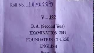 BA second year foundation course English ka paper 2022 [upl. by Eerised]