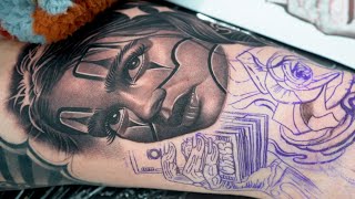 Tattoo timelapsechicano style payasa [upl. by Anaidni]