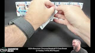 2024 Bowman Chrome Baseball 3 Case Break 2 Hobby 1 HTA 13 [upl. by Kcirddehs]