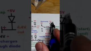 2nd Charge Pump Capacitor Voltage Doubler Minus Diode Drops Demo Circuit electronics howto diy [upl. by Khalin]