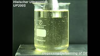 Ultrasonic Degassing and Defoaming of Oil  200 Watts sonicator [upl. by Germayne]