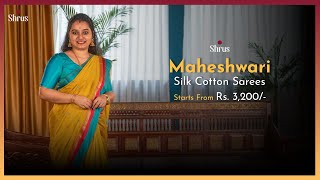 Maheshwari Silk Cotton Sarees by Shrus  Shop Online  wwwshruscom  15 Nov24 [upl. by Evangelist122]