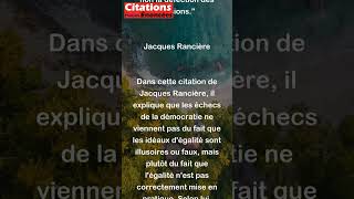 Jacques Rancière  Les défaites de la démocratie sont des défaites de légalité et non la d shorts [upl. by Retrak]