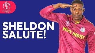 How To Do The Sheldon Salute  Cottrell Teaches Celebration To Kids  ICC Cricket World Cup 2019 [upl. by Omixam]