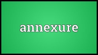 Annexure Meaning [upl. by Sirdna]