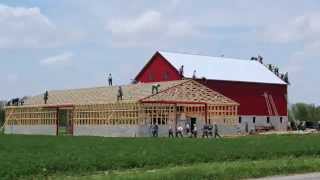 Ohio Amish Barn Raising  May 13th 2014 in 3 Minutes and 30 seconds [upl. by Aneras]