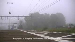 SJ steam locomotives F 1200 and B 1316 passing by Knivsta Sweden [upl. by Novaat]